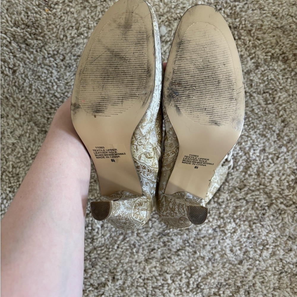 Newport News Cream Lace-Up Boots - Picture 4 of 5